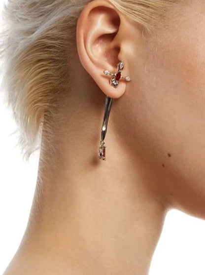 Unisex long sword earrings B2299