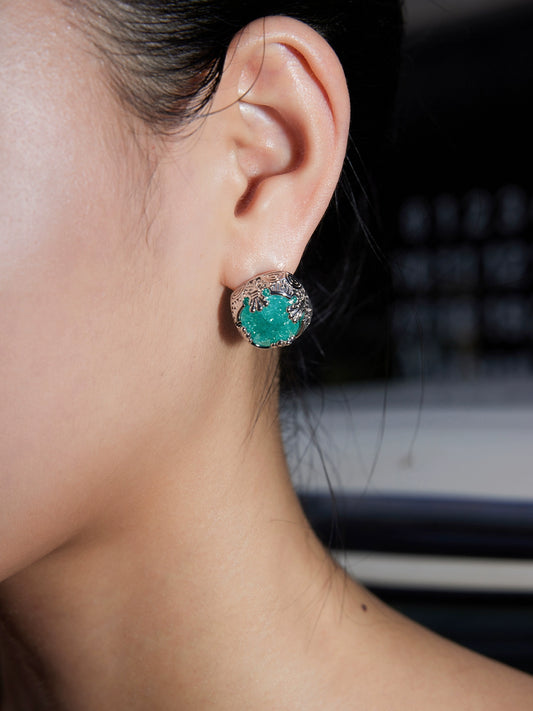 Vintage ice crystal earrings B2446