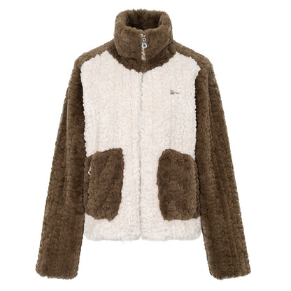 Lamb wool loose cotton jacket