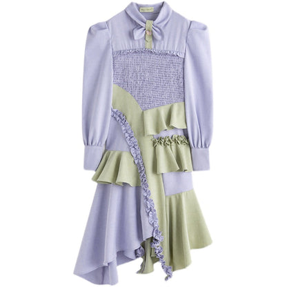 Romantic Girl Irregular Stitching Dress