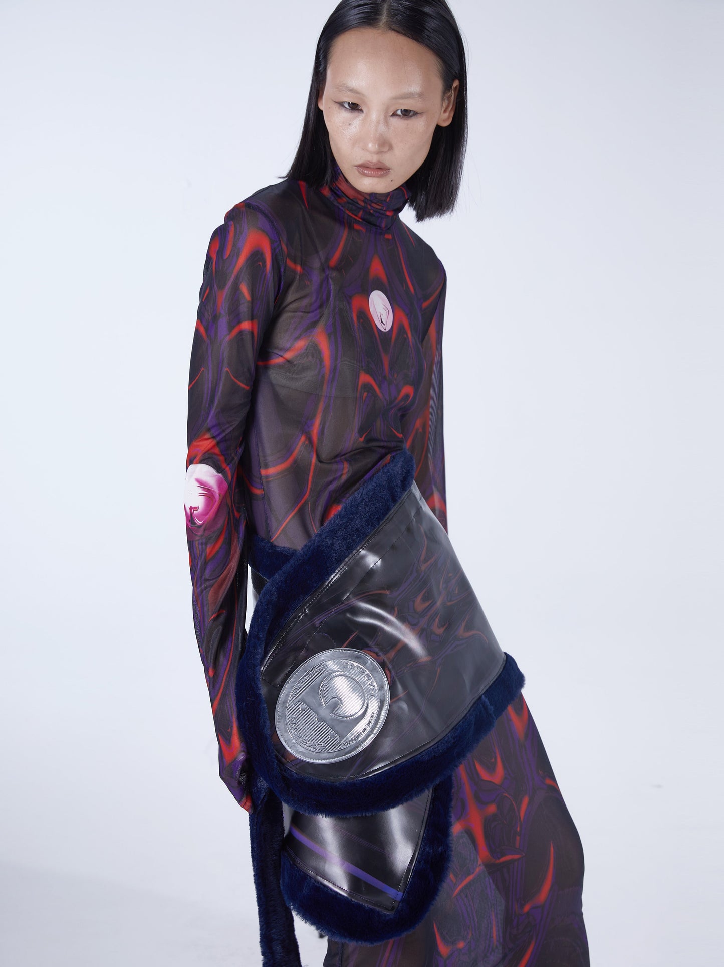 Abstract print body totem dress