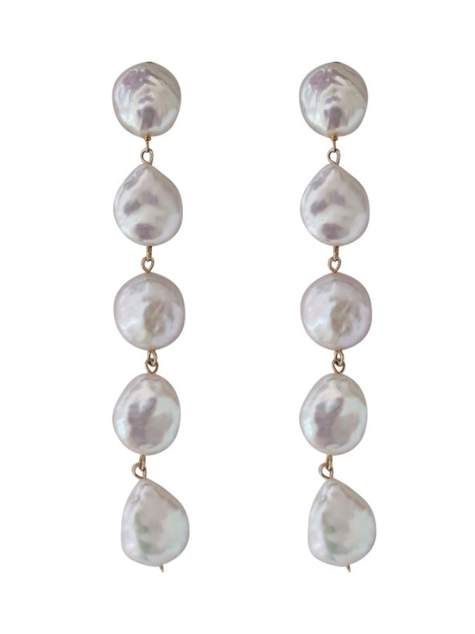 Baroque pearl long earrings B1282