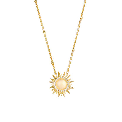S925 Sun Gold Coin Necklace B1838