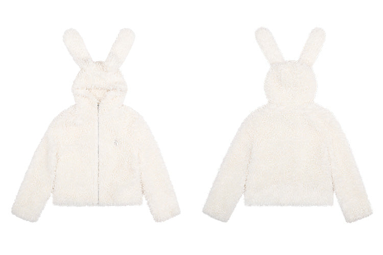 Rabbit plush quilted jacket