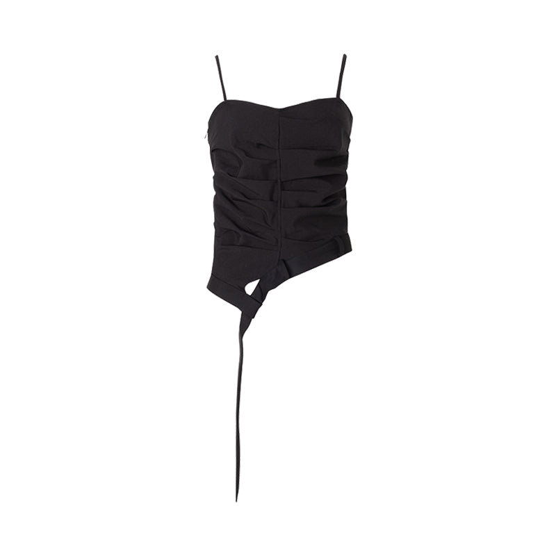 Pleated streamer tight-fitting camisole