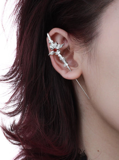 Forbidden Love Rose Needle Earrings B2466