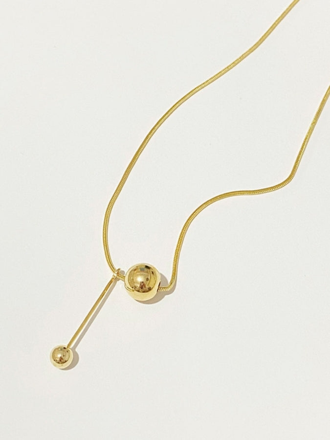 S925 Bone Chain Ball Necklace B1508
