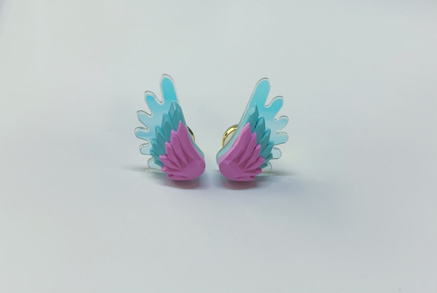 Wing polygon earrings B1150
