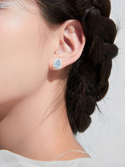 Aquamarine Teardrop Earrings B1514