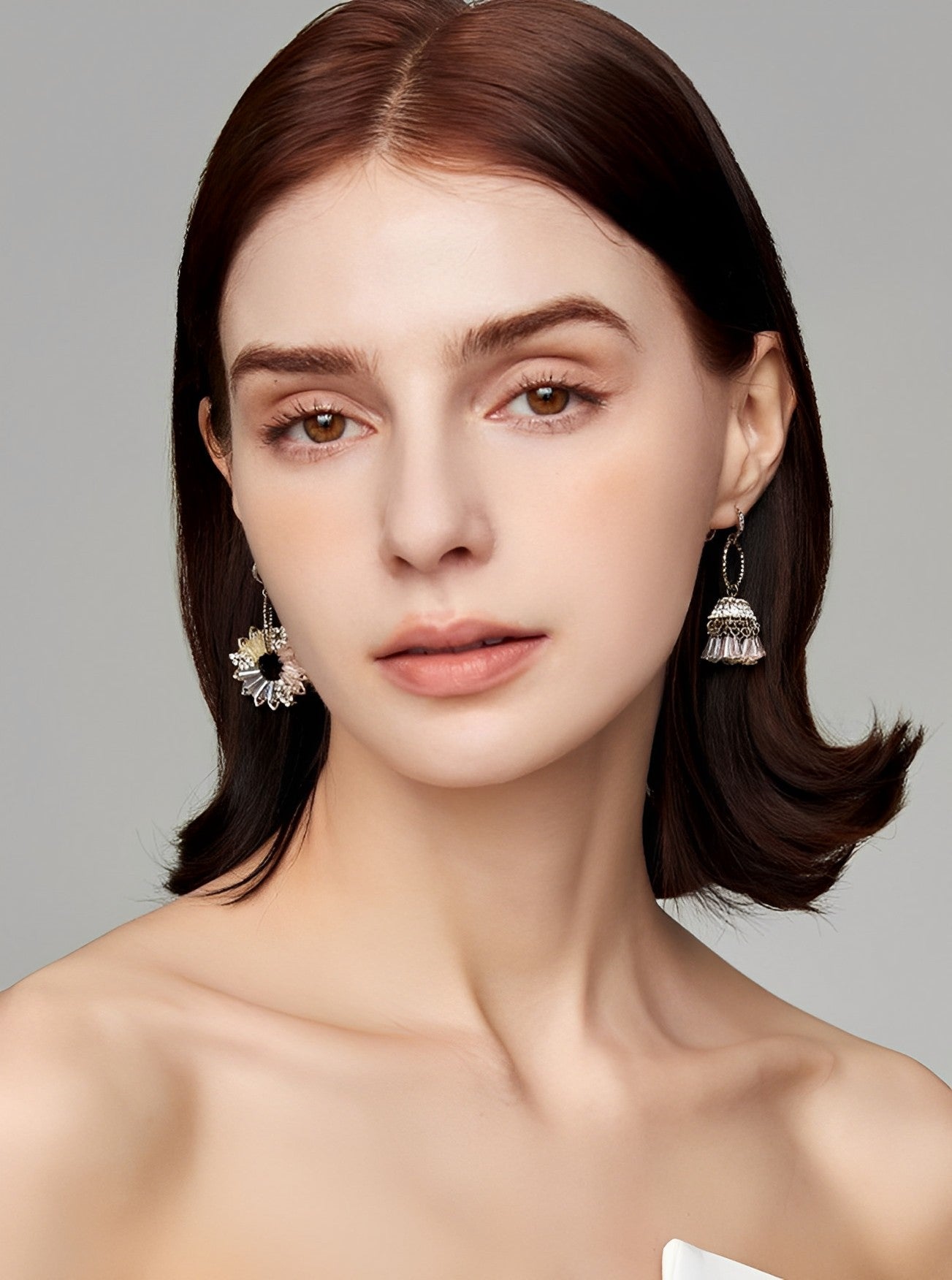 Ethnic retro crystal earrings B1536