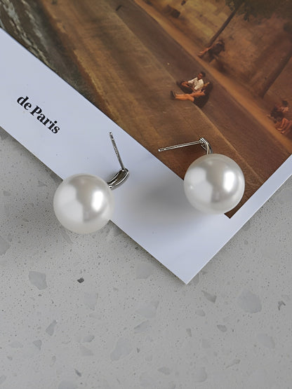 16mm Imitation Pearl Drop Earrings B1302