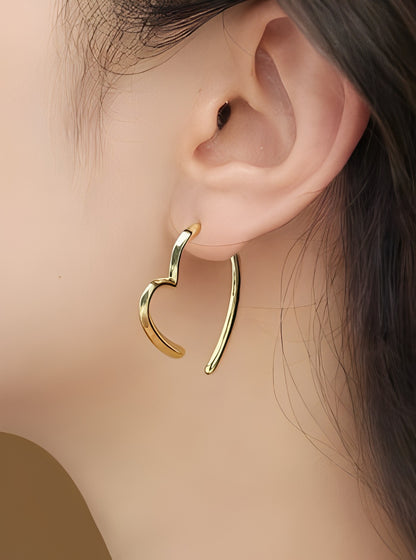 S925 Open heart earrings B1555