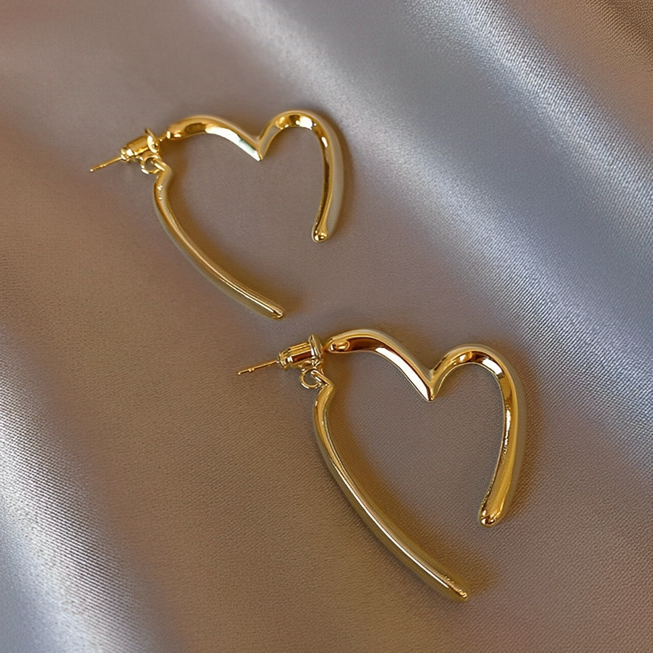 S925 Open heart earrings B1555