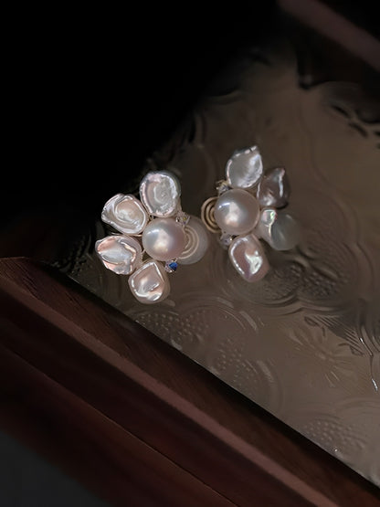 Flower Baroque Pearl Ear Cuff Set B1304
