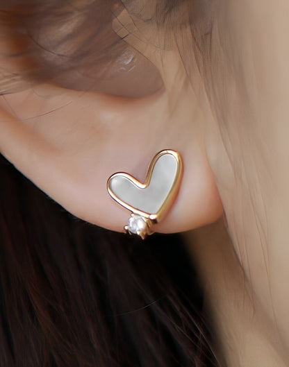 Rose Heart Asymmetric Earrings B1473