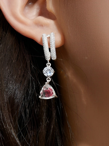 Rose Red Heart Earrings B1470