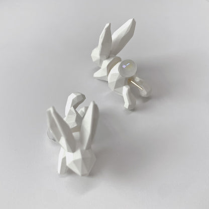 Rabbit Motif Polygon Earrings B1011