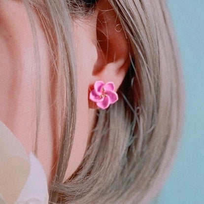Peach Blossom Polygon Earrings B1022